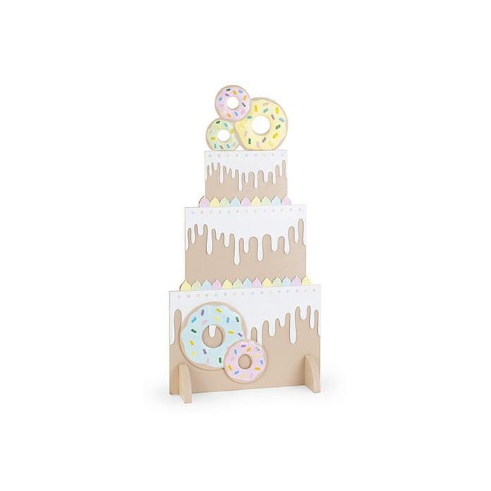 DISPLAY LEGNO CON DONUTS H78